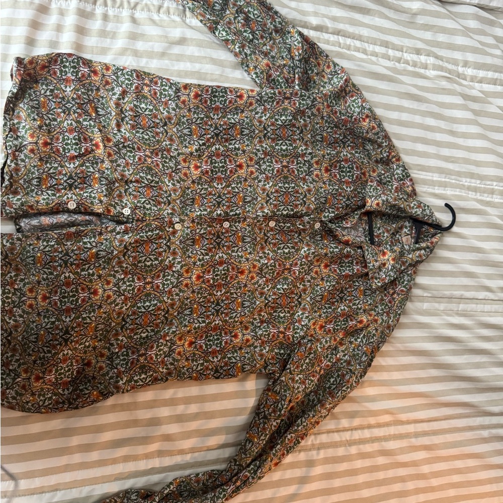 Multicolor Patterned Button-Up Shirt